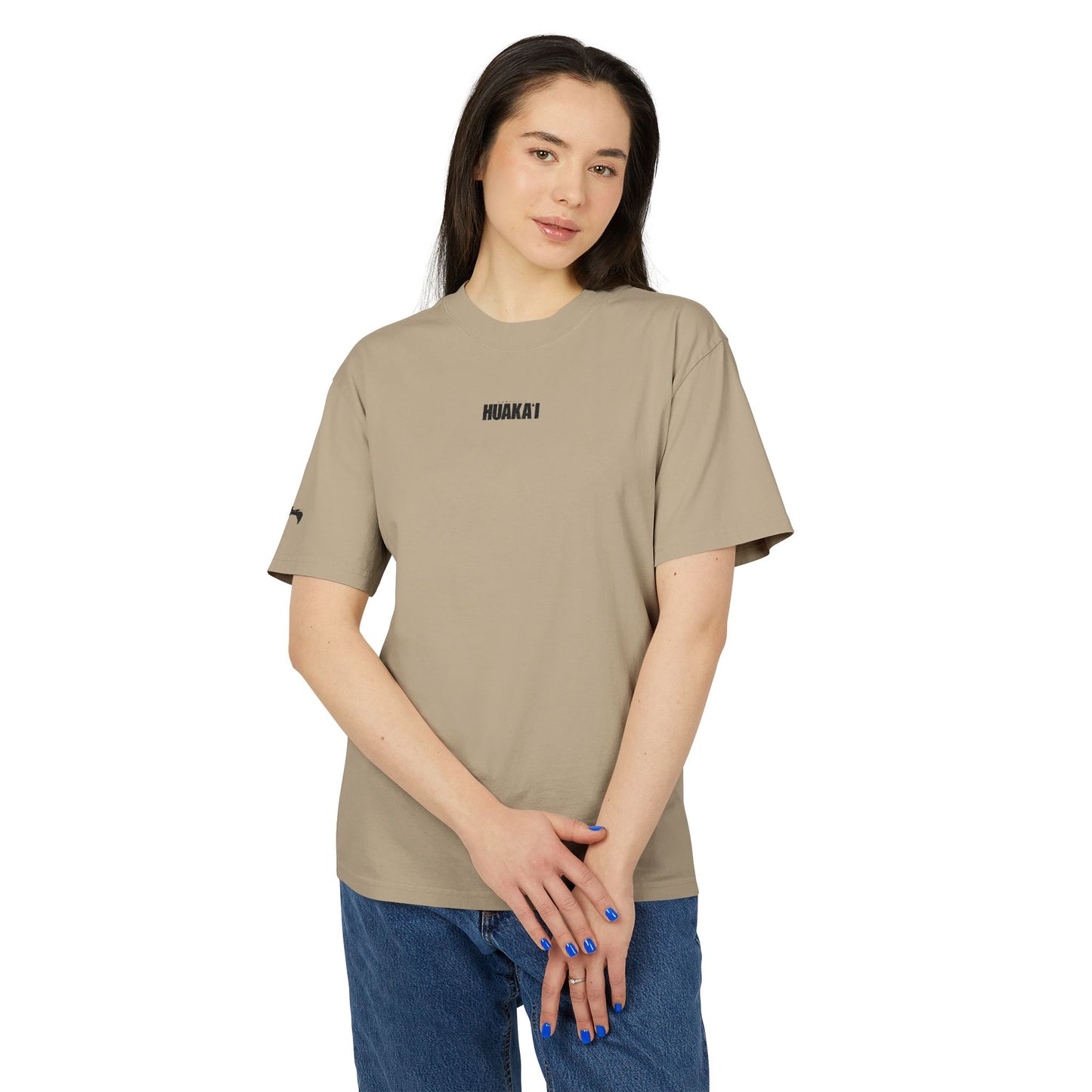 T-Shirt — 'Hoboski' Minimal Chest Logo Tee (Vintage Faded Beige)