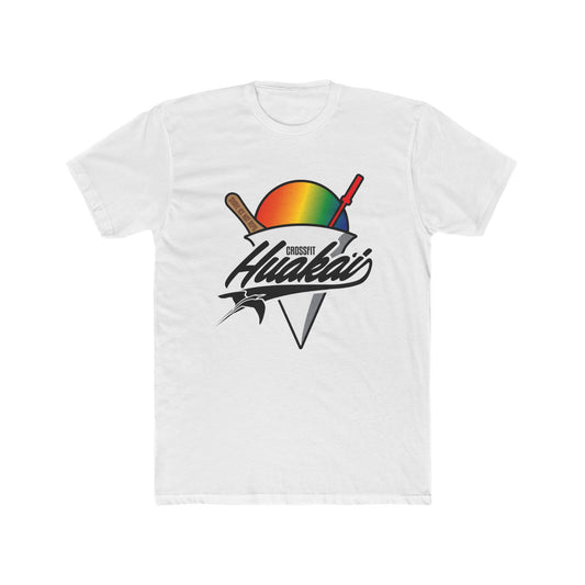 Hawaiian Surf Vibes Tee — Retro Rainbow Shaka Graphic T-Shirt